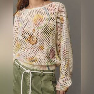 Pilcro and the Letterpress Multicolor Mesh Sweater